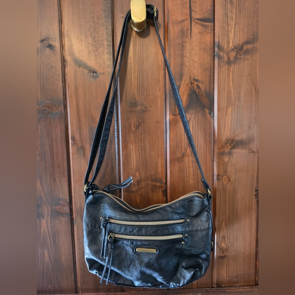 Stone & Co. Black Leather Crossbody Bag